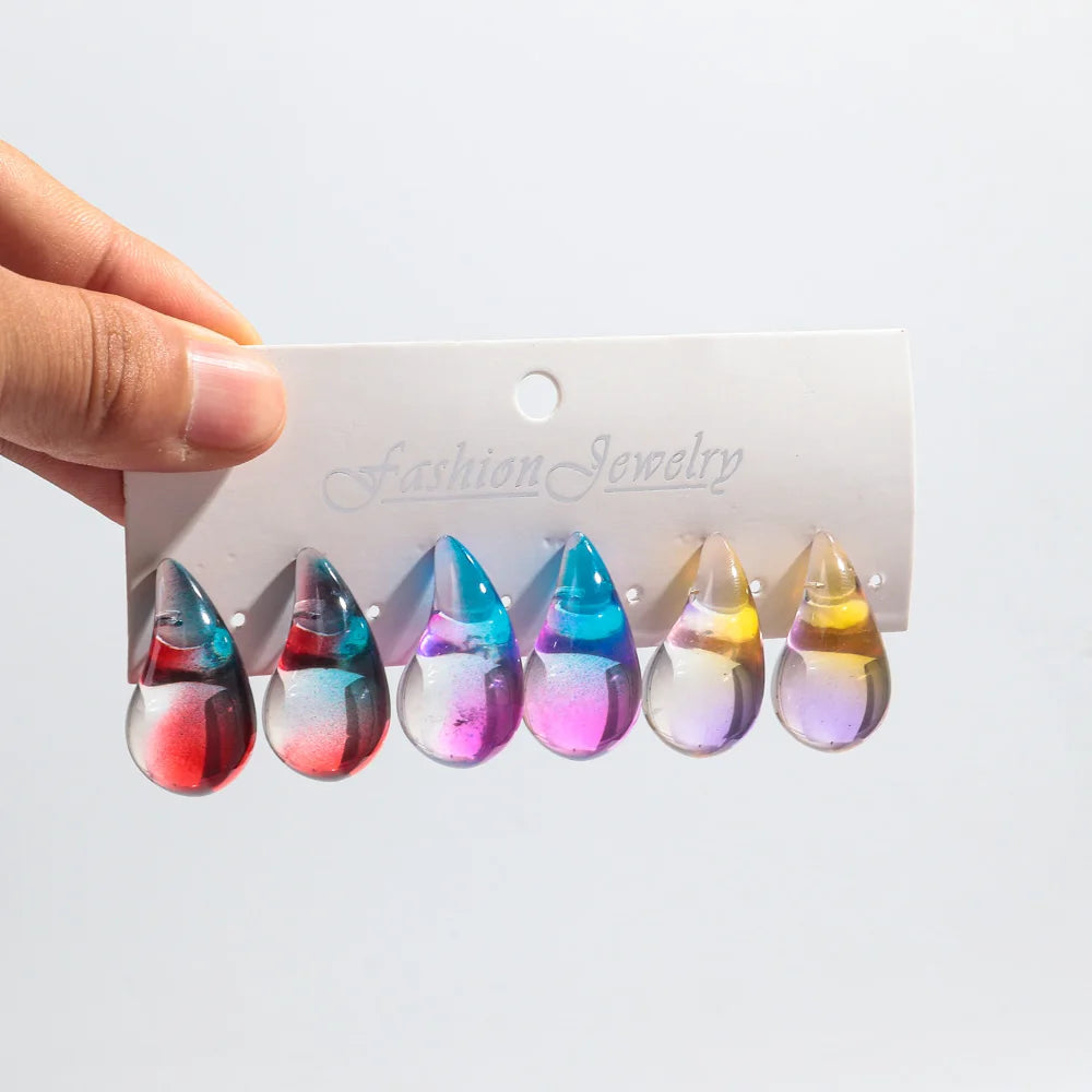 PENDIENTES GOTA DE AGUA COLORES