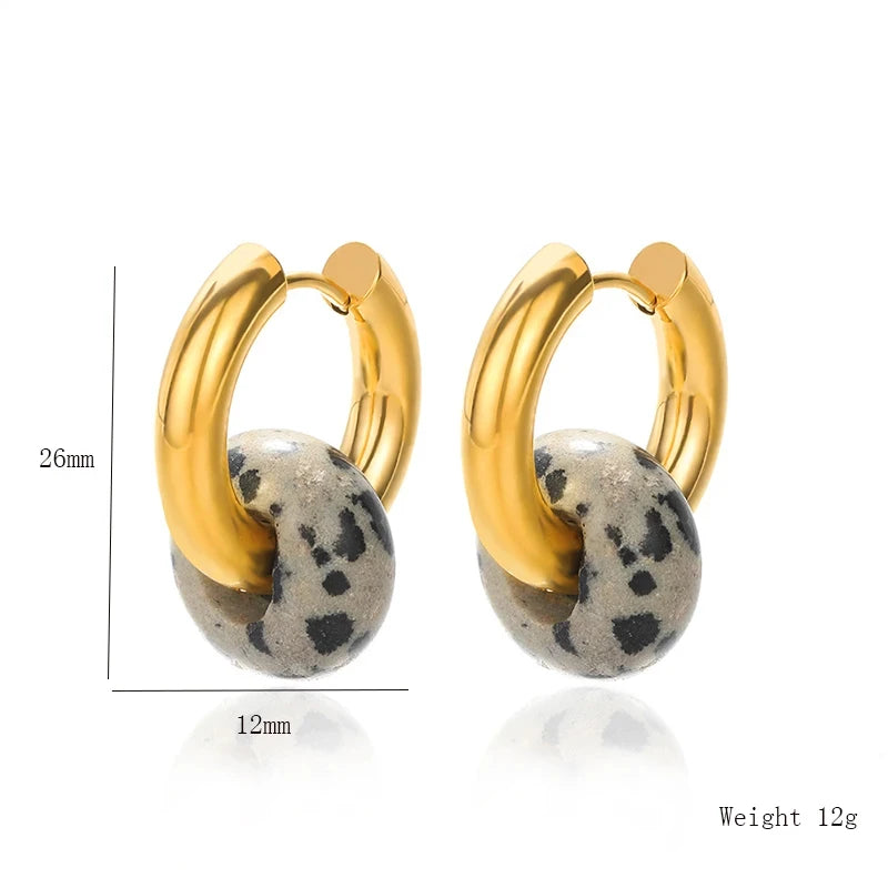 PENDIENTES LEOPARDO MINERAL ÓPALO