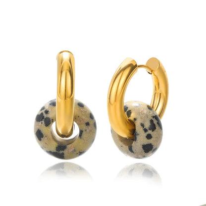 PENDIENTES LEOPARDO MINERAL ÓPALO