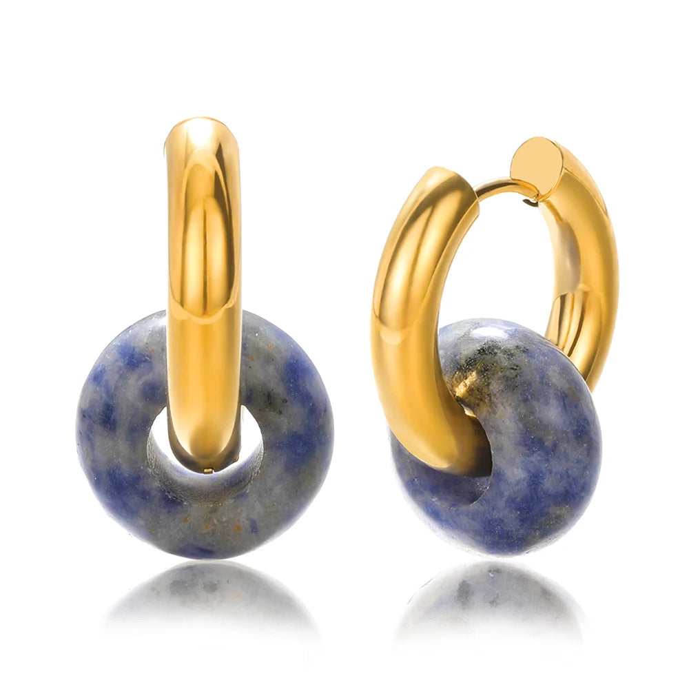 PENDIENTES LEOPARDO MINERAL ÓPALO