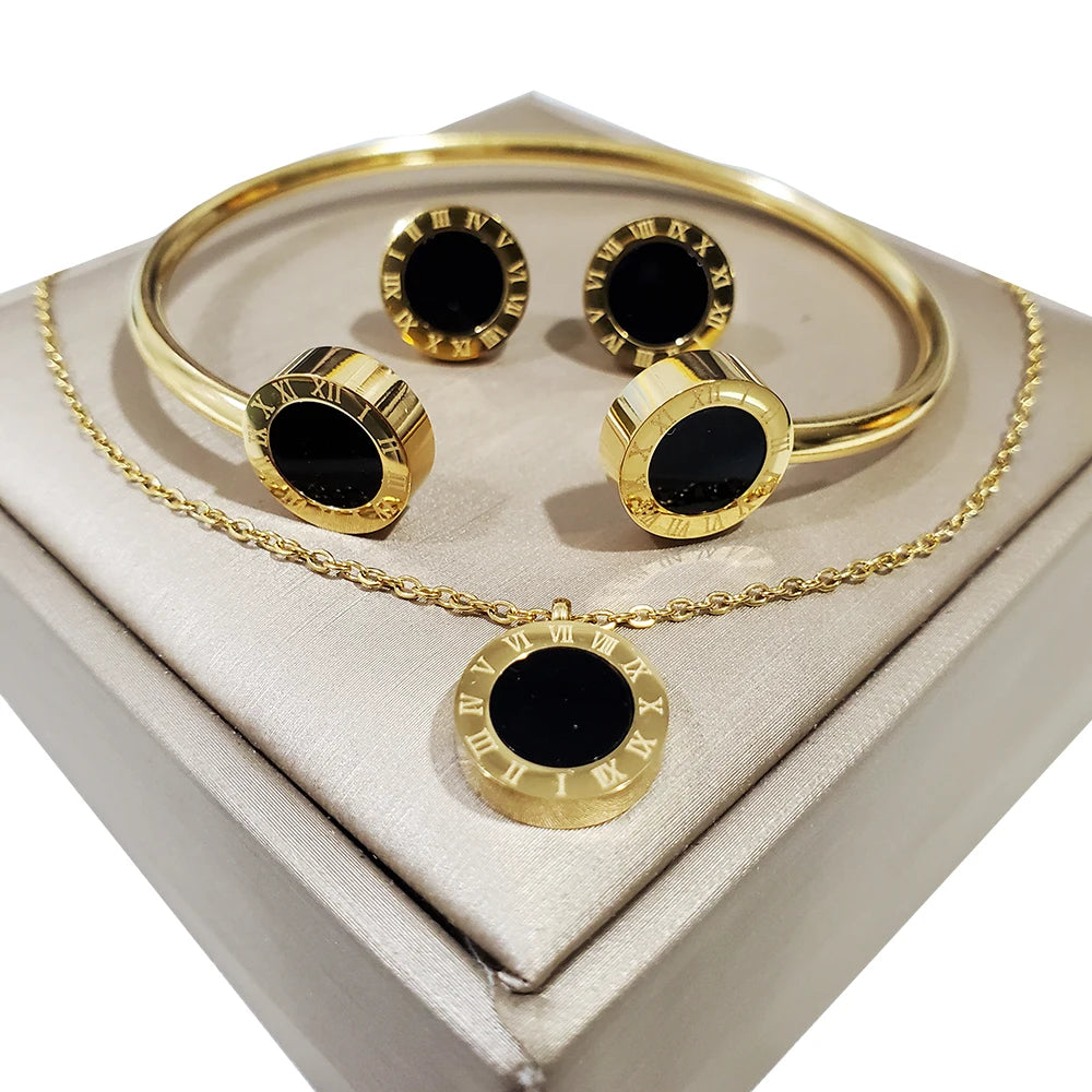 CONJUNTO ROMANO GOLD & BLACK