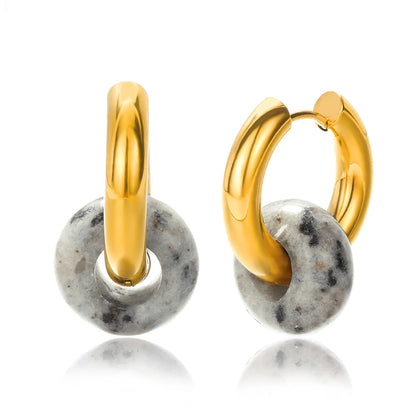 PENDIENTES LEOPARDO MINERAL ÓPALO