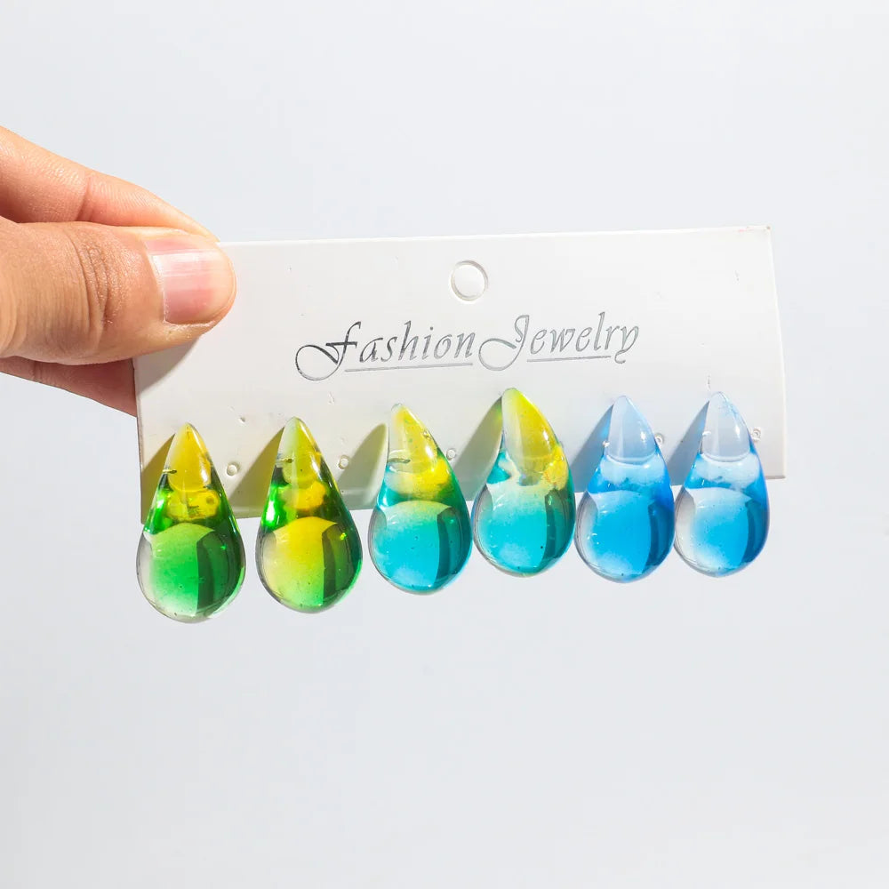 PENDIENTES GOTA DE AGUA COLORES